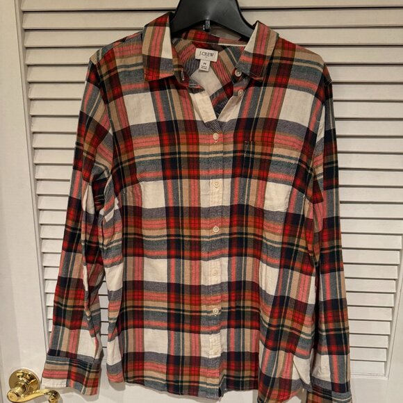 J Crew plaid flannel size medium - Picture 1 of 5
